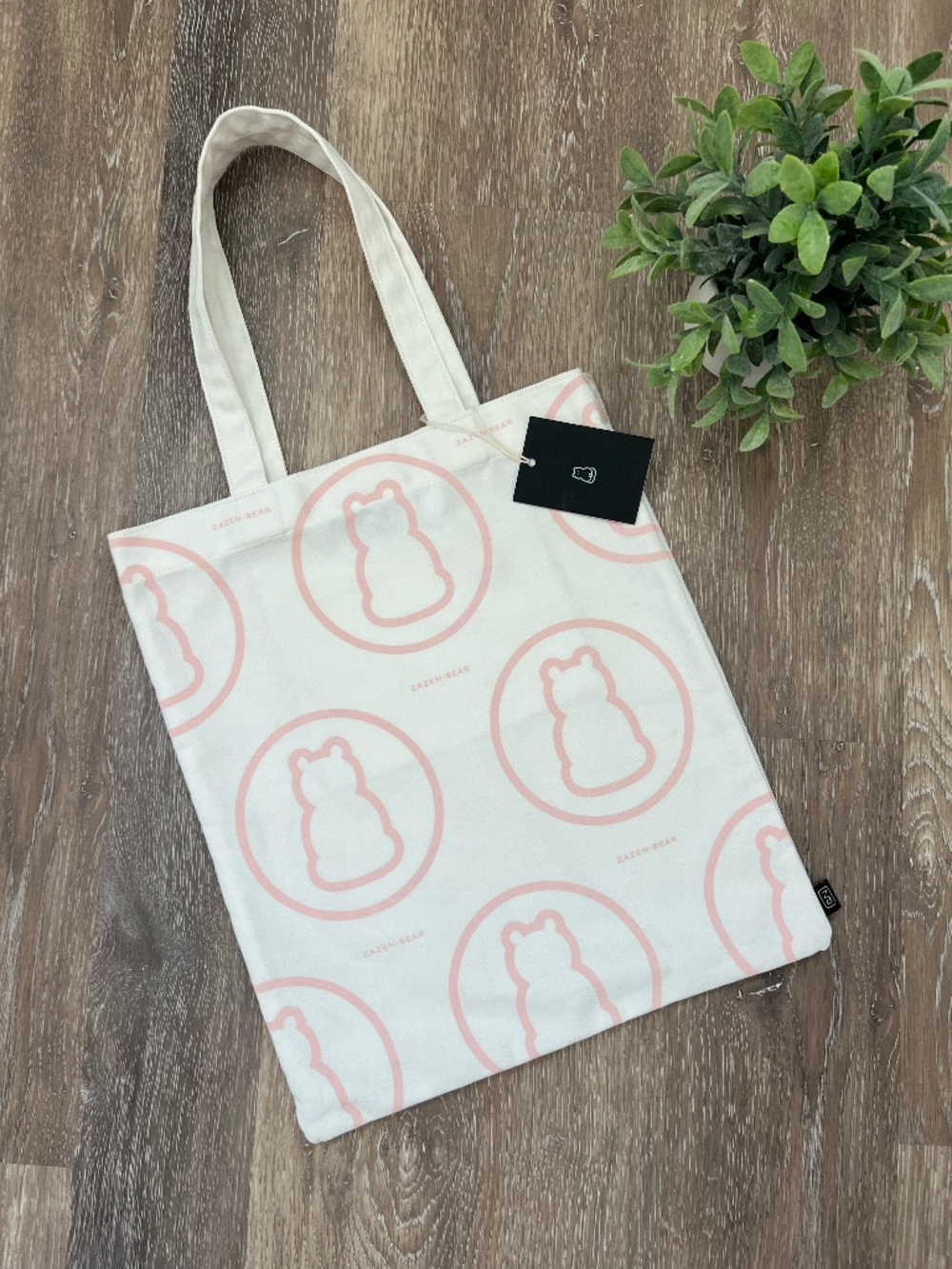 Zazen Bear Canvas Tote Bag